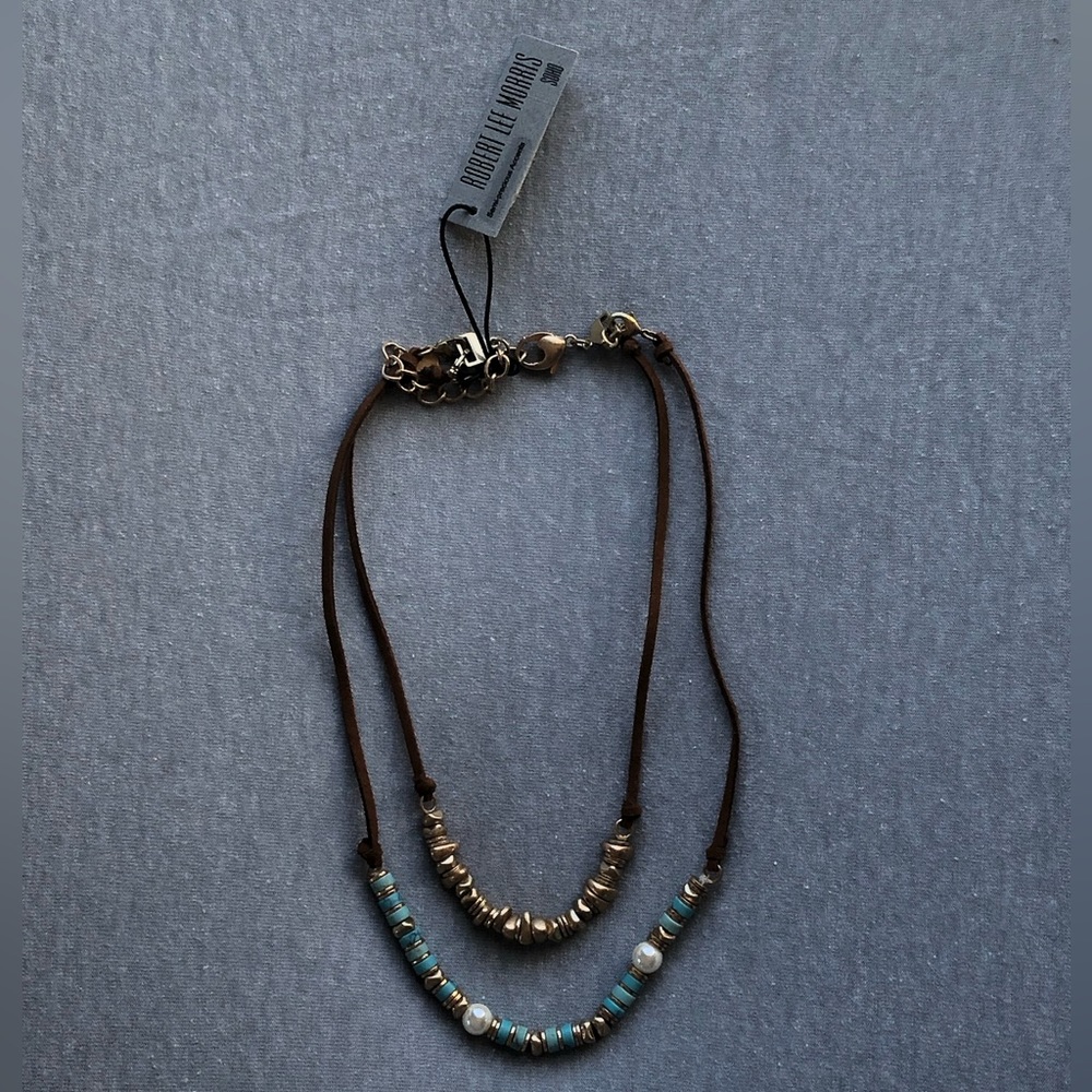 Robert lee morris gold & turquoise layered necklace